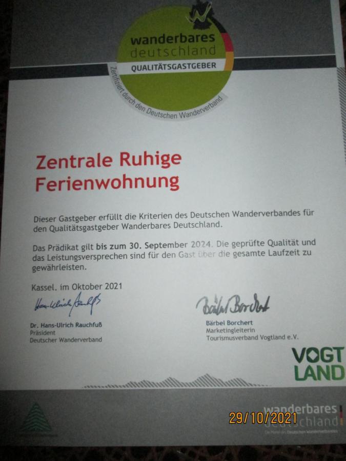 Zentrale-Ruhige Ferienwohnung Reichenbach im Vogtland Zewnętrze zdjęcie